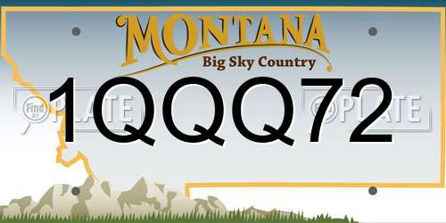 1QQQ72 Montana License Plate