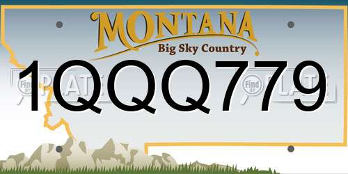 1QQQ779 Montana License Plate