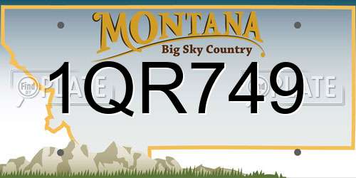 1QR749 Montana License Plate