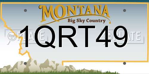 1QRT49 Montana License Plate