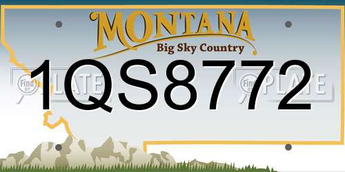 1QS8772 Montana License Plate