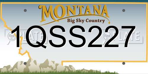 1QSS227 Montana License Plate