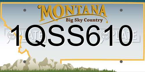 1QSS610 Montana License Plate