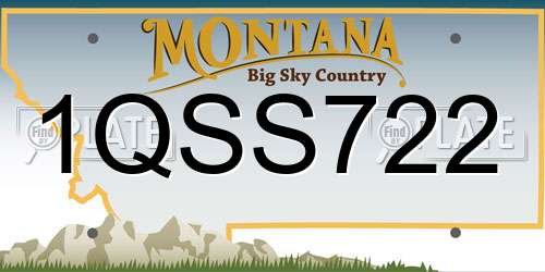 1QSS722 Montana License Plate