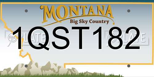 1QST182 Montana License Plate