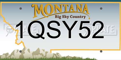1QSY52 Montana License Plate