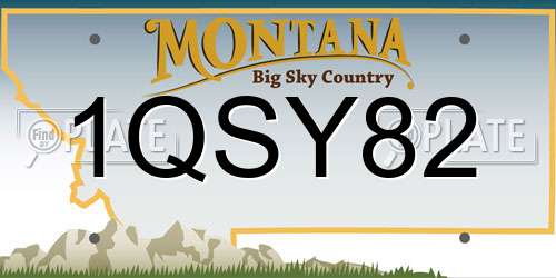 1QSY82 Montana License Plate