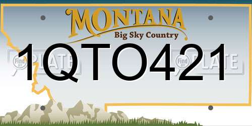 1QTO421 Montana License Plate