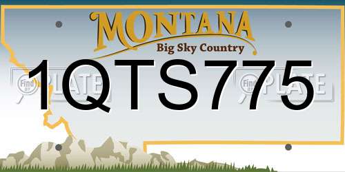 1QTS775 Montana License Plate