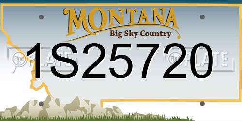 1S25720 Montana License Plate