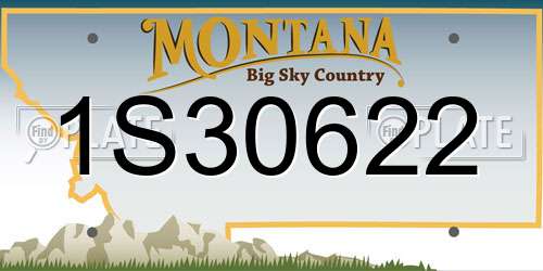 1S30622 Montana License Plate