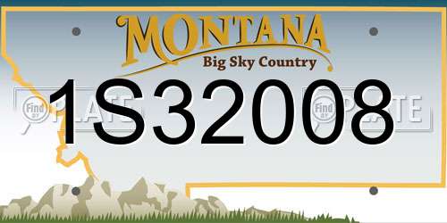 1S32008 Montana License Plate