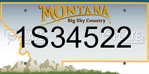 1S34522 Montana License Plate