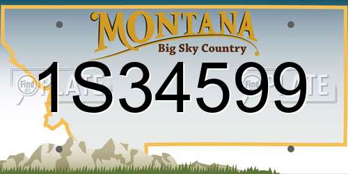 1S34599 Montana License Plate