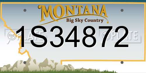 1S34872 Montana License Plate