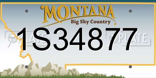 1S34877 Montana License Plate