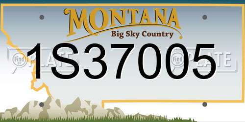 1S37005 Montana License Plate