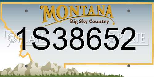 1S38652 Montana License Plate