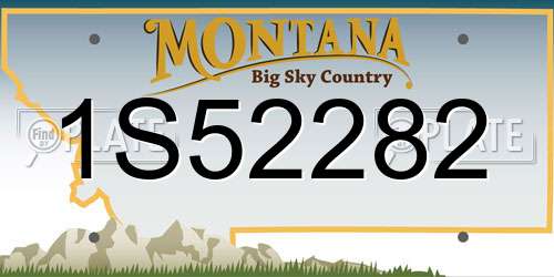 1S52282 Montana License Plate