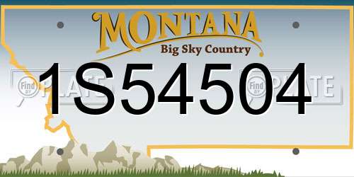 1S54504 Montana License Plate