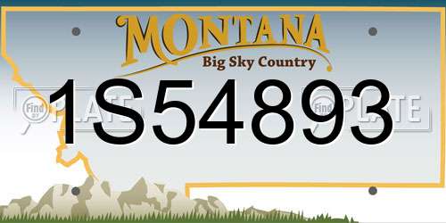 1S54893 Montana License Plate