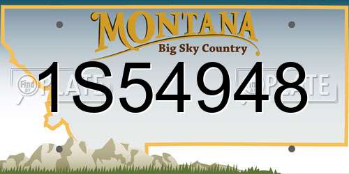 1S54948 Montana License Plate