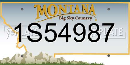 1S54987 Montana License Plate