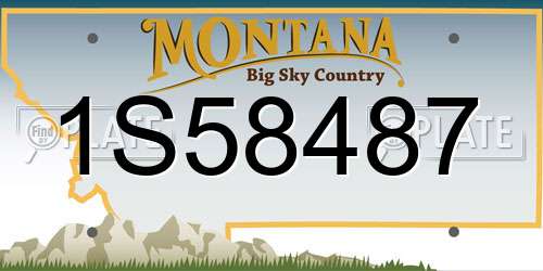 1S58487 Montana License Plate