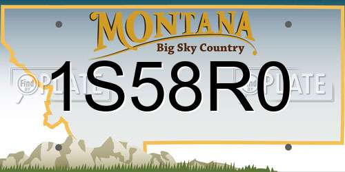 1S58R0 Montana License Plate