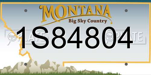 1S84804 Montana License Plate