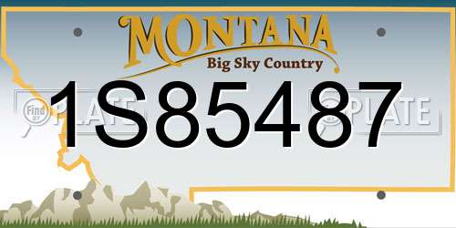 1S85487 Montana License Plate