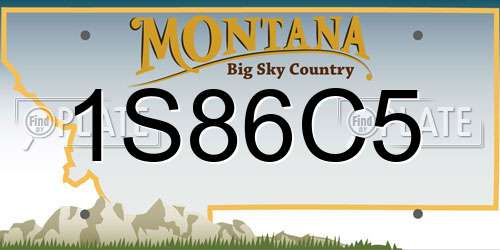 1S86C5 Montana License Plate