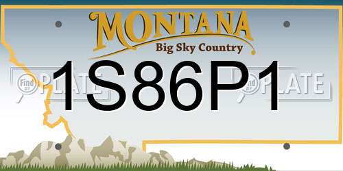 1S86P1 Montana License Plate