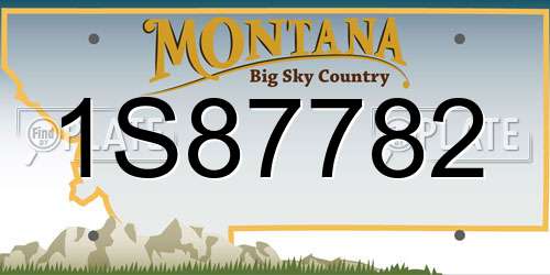 1S87782 Montana License Plate