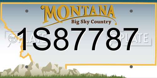 1S87787 Montana License Plate