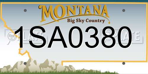 1SA0380 Montana License Plate