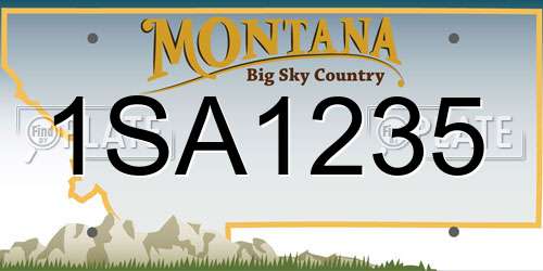 1SA1235 Montana License Plate