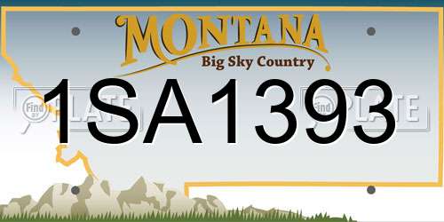 1SA1393 Montana License Plate