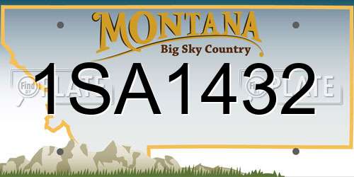 1SA1432 Montana License Plate
