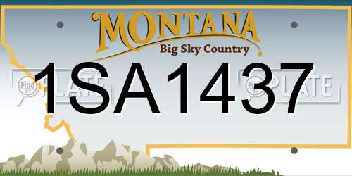 1SA1437 Montana License Plate