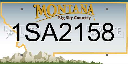 1SA2158 Montana License Plate