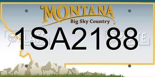 1SA2188 Montana License Plate