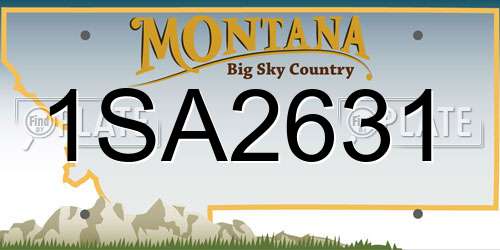 1SA2631 Montana License Plate