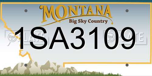 1SA3109 Montana License Plate