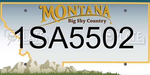 1SA5502 Montana License Plate