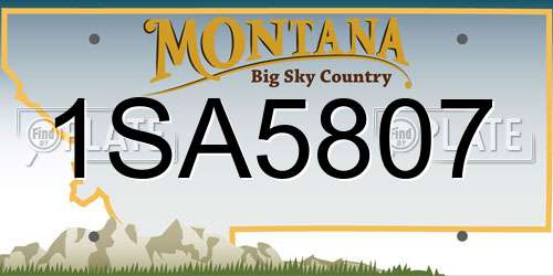 1SA5807 Montana License Plate