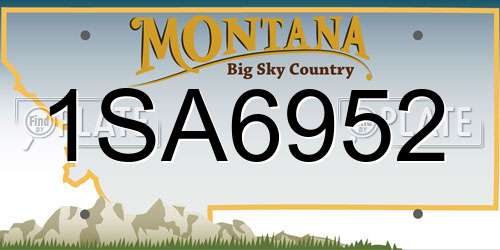 1SA6952 Montana License Plate