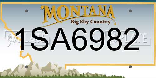 1SA6982 Montana License Plate