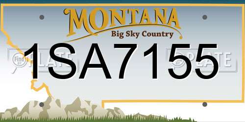 1SA7155 Montana License Plate