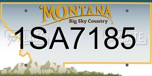1SA7185 Montana License Plate